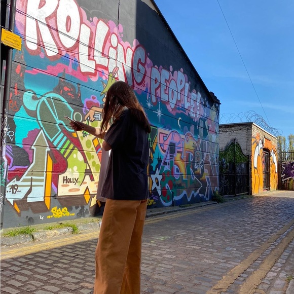 beige wide leg asos jeans - Picture 1 of 2